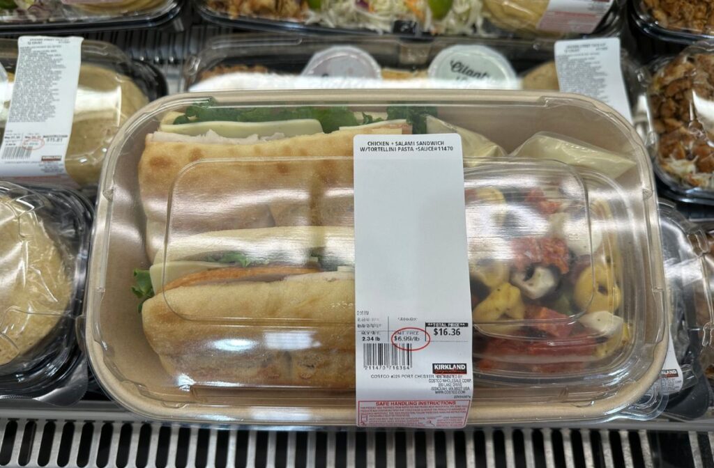 Costco chicken and salami sandwich